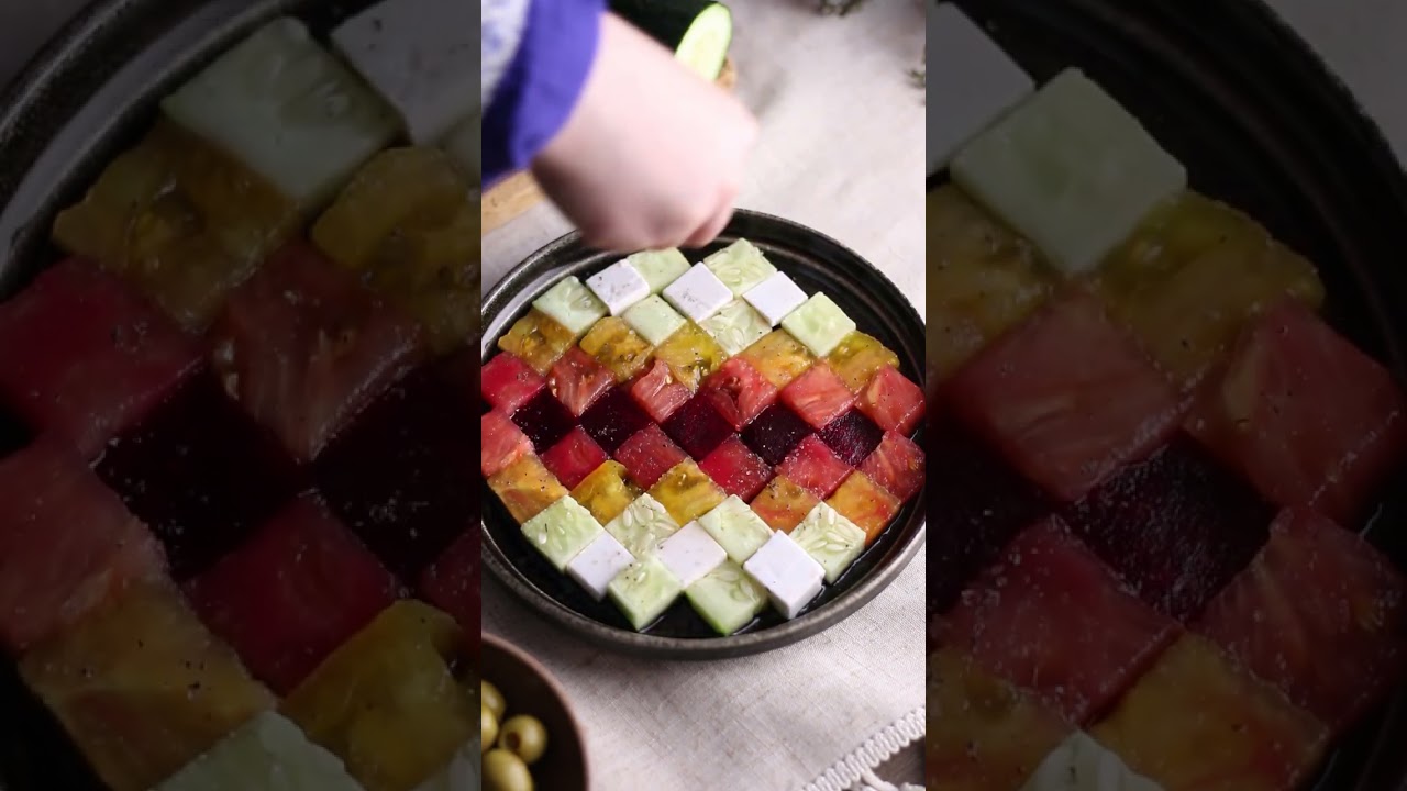 Tuto salade damier (aka salade prétentieuse) #salade #recette #repasmaison