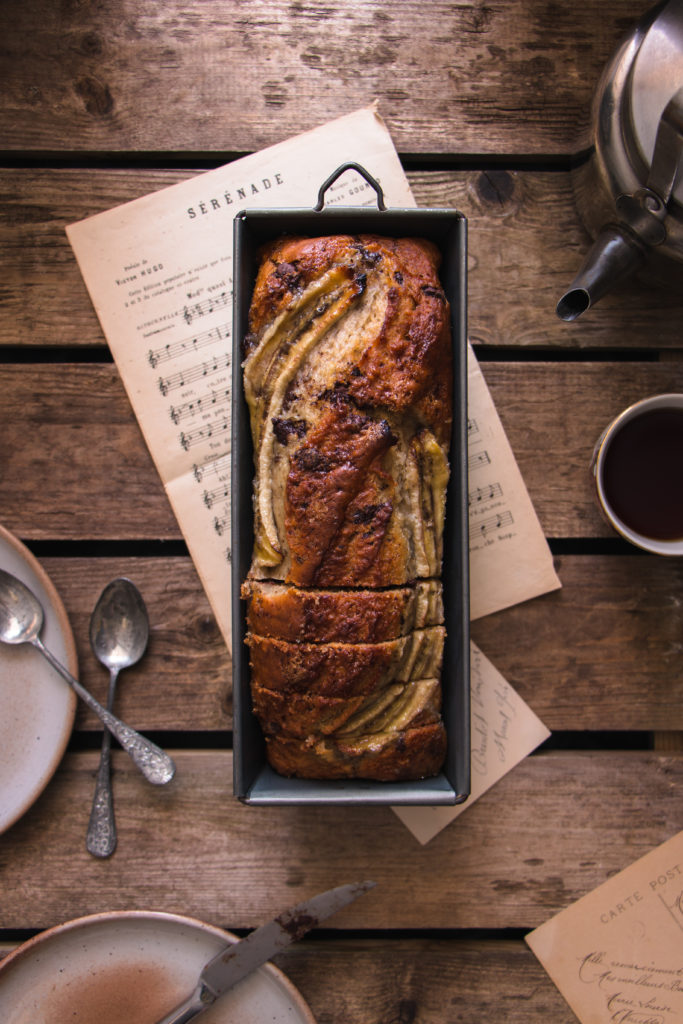 Banana bread vegan rhum choco