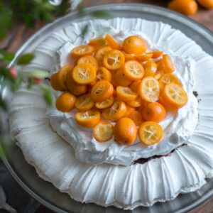 Pavlova aux kumquats vegan