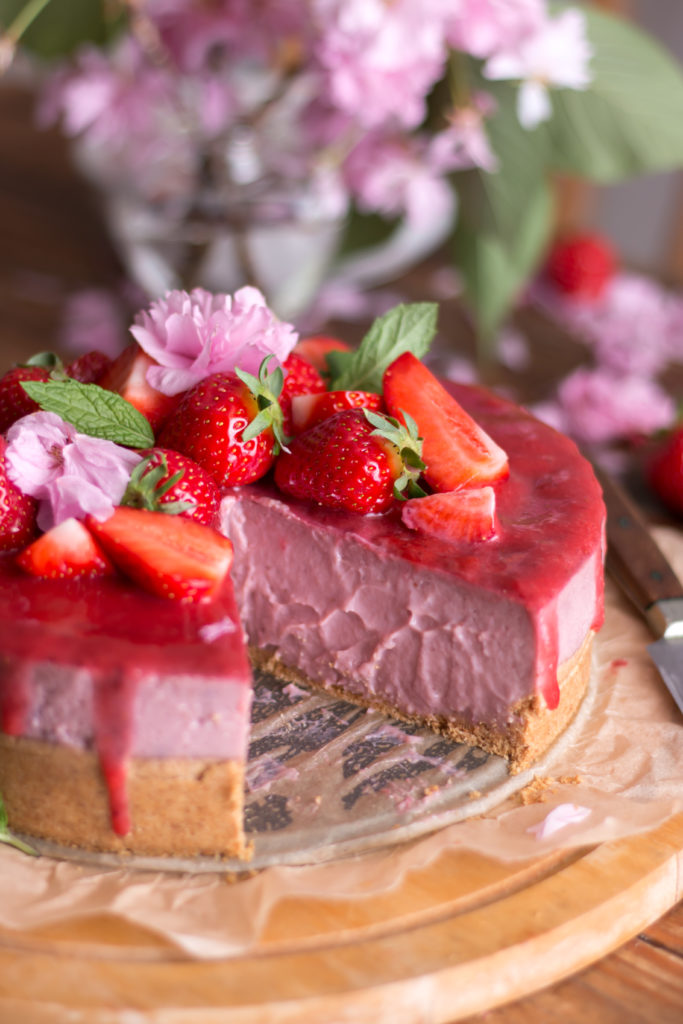 Cheesecake fraises vegan