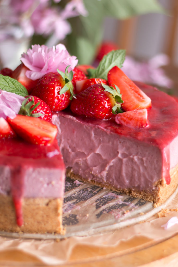 Cheesecake fraises vegan