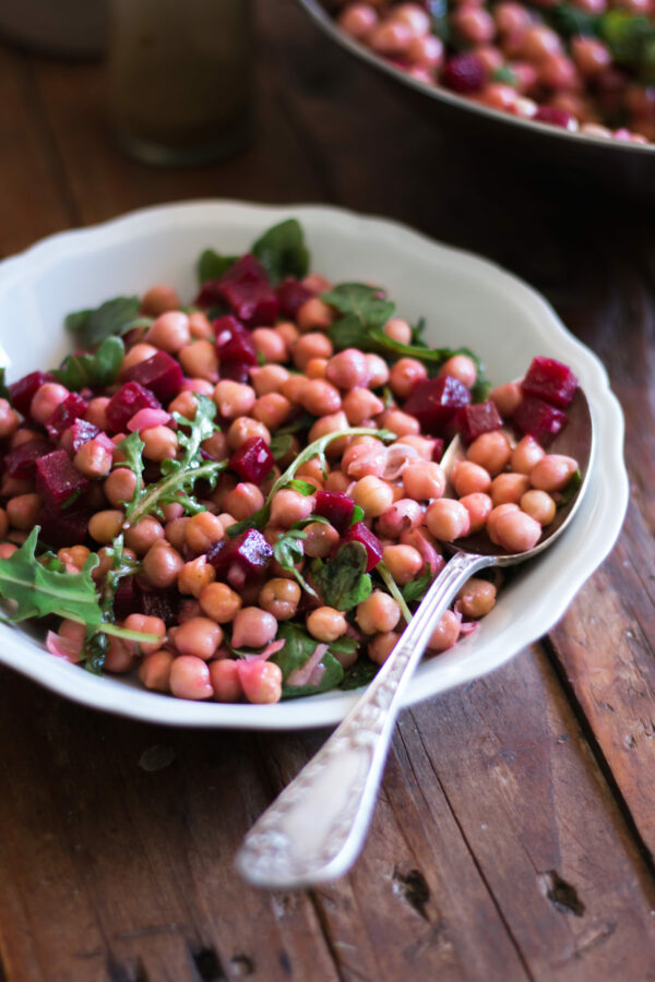 Salade pois chiches roquette betterave au cumin