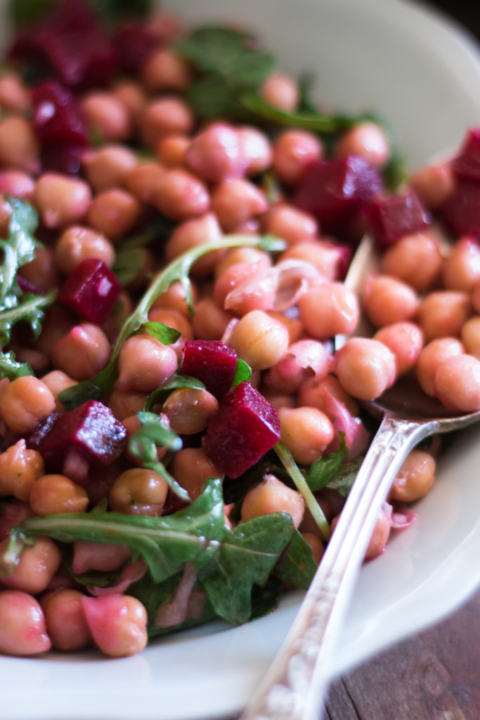 Salade pois chiches roquette betterave au cumin