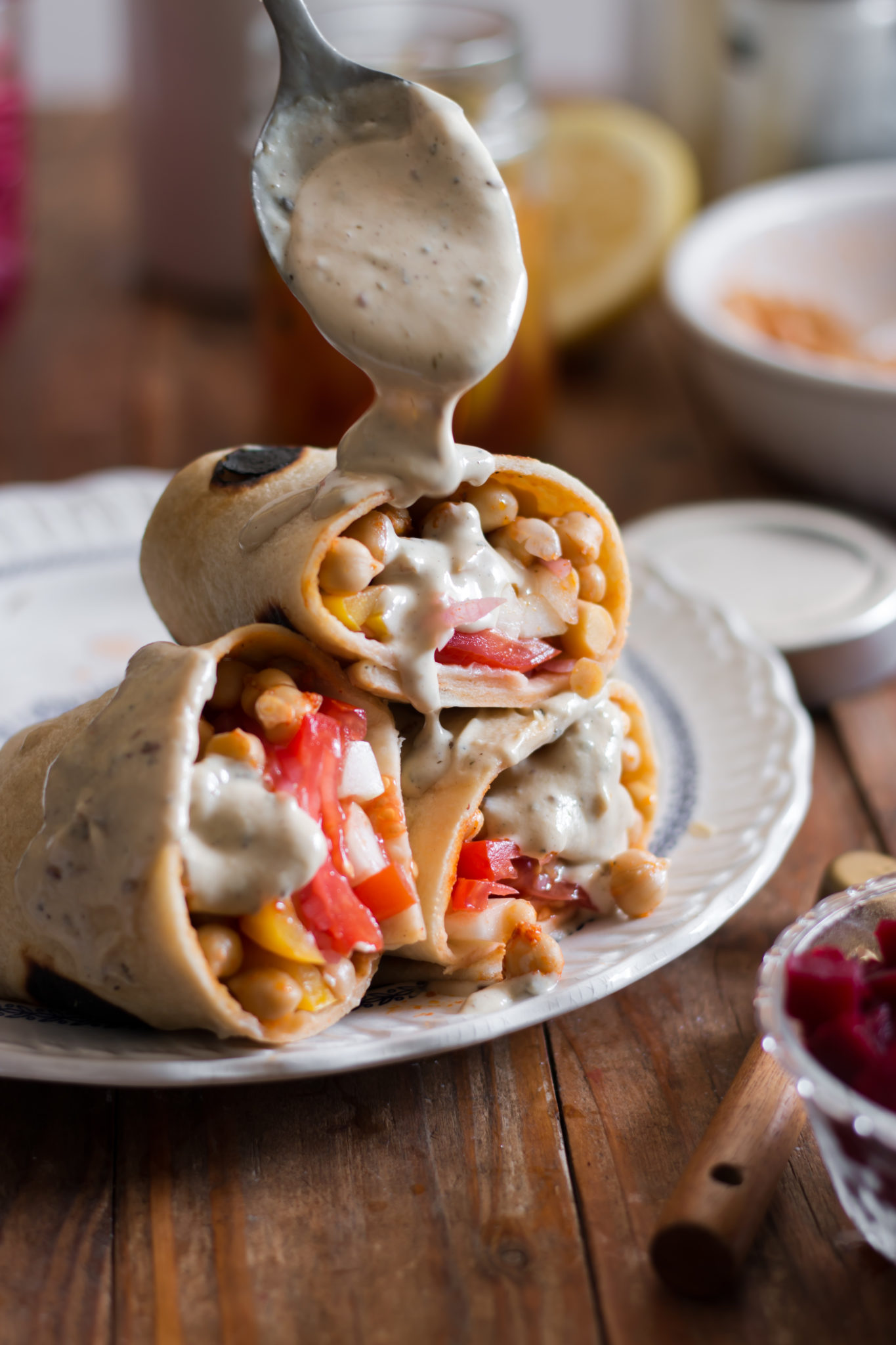 Wrap pois chiches tahini