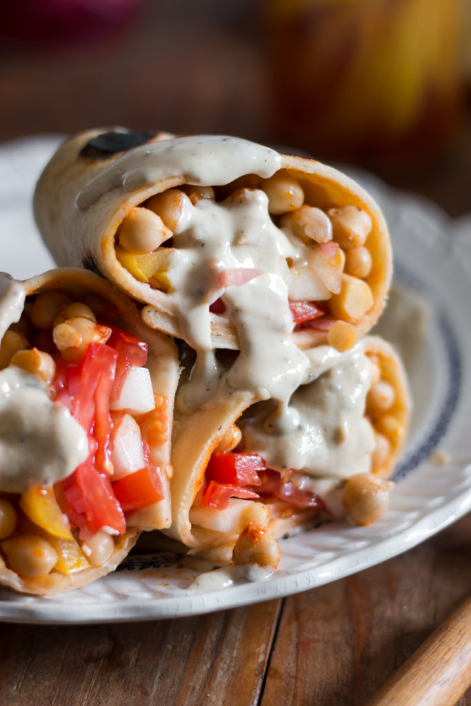 Wrap pois chiches tahini