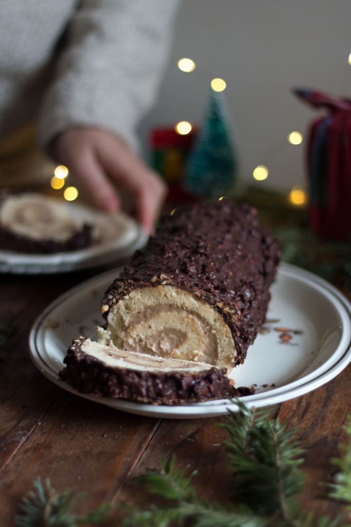 Bûche noisette chocolat vegan