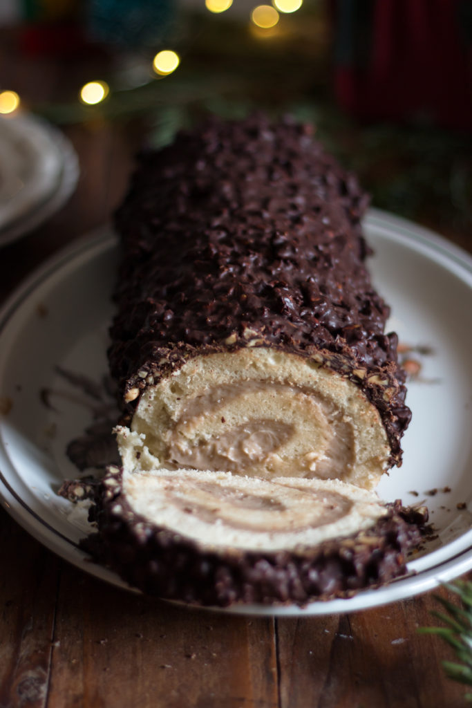 Bûche noisette chocolat vegan