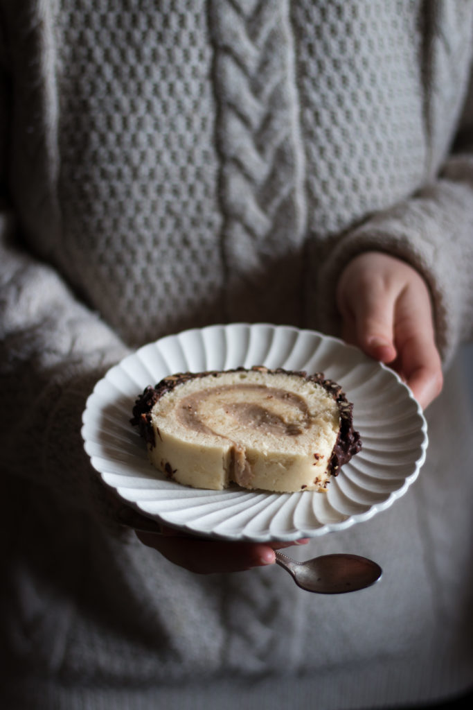 Bûche noisette chocolat vegan