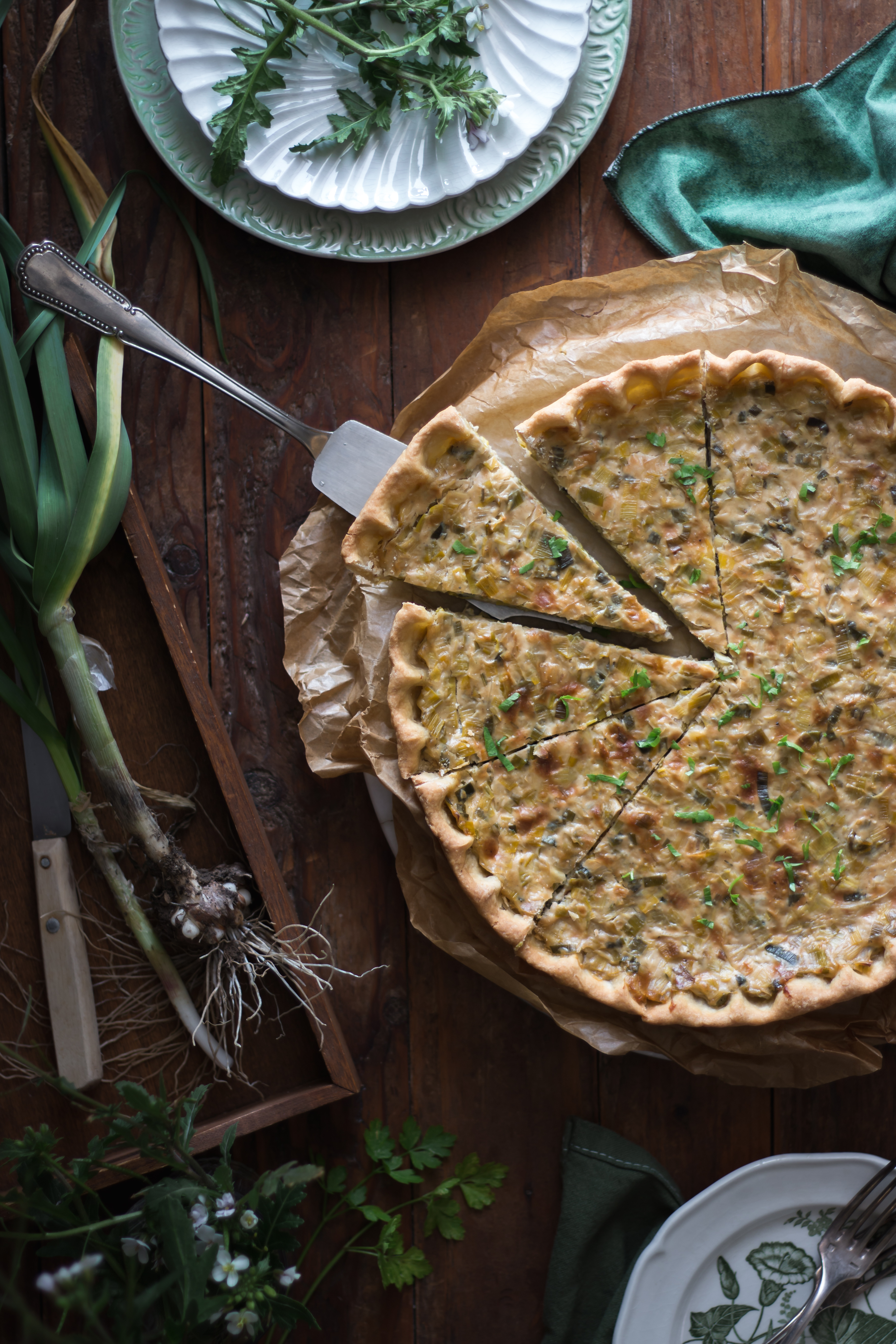 Quiche aux poireaux vegan