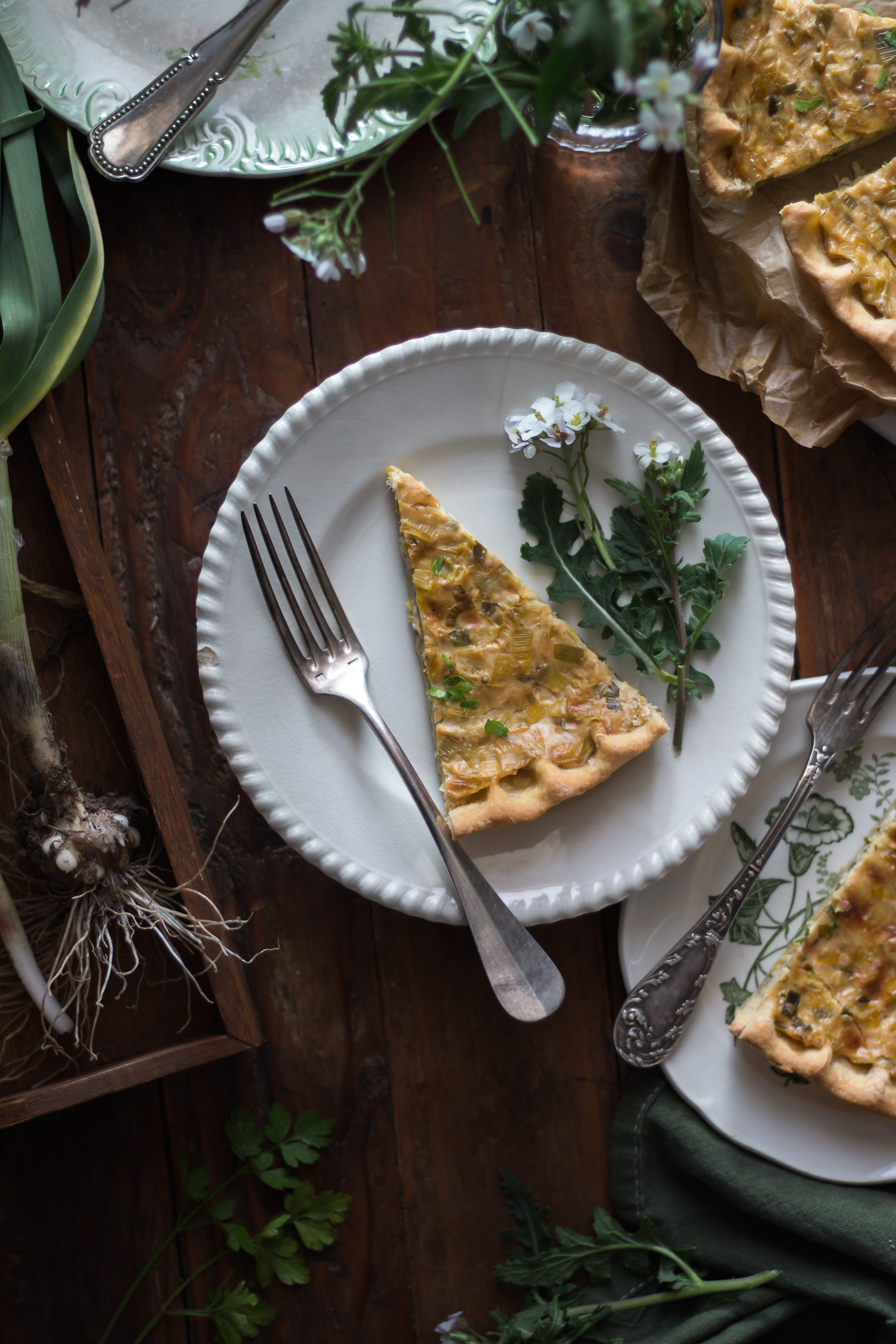 Quiche aux poireaux vegan