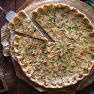 Quiche aux poireaux vegan