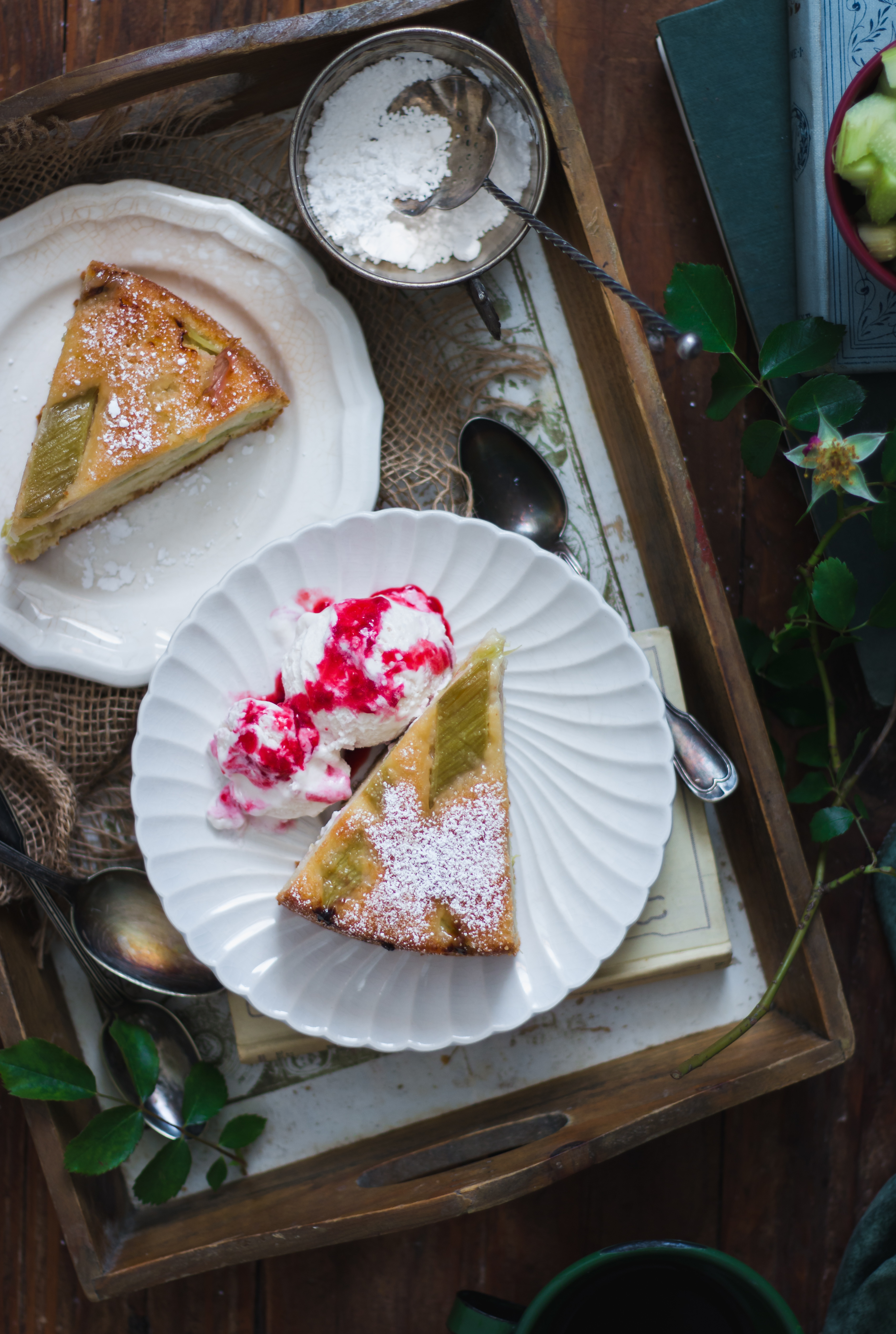 Gâteau renversé à la rhubarbe