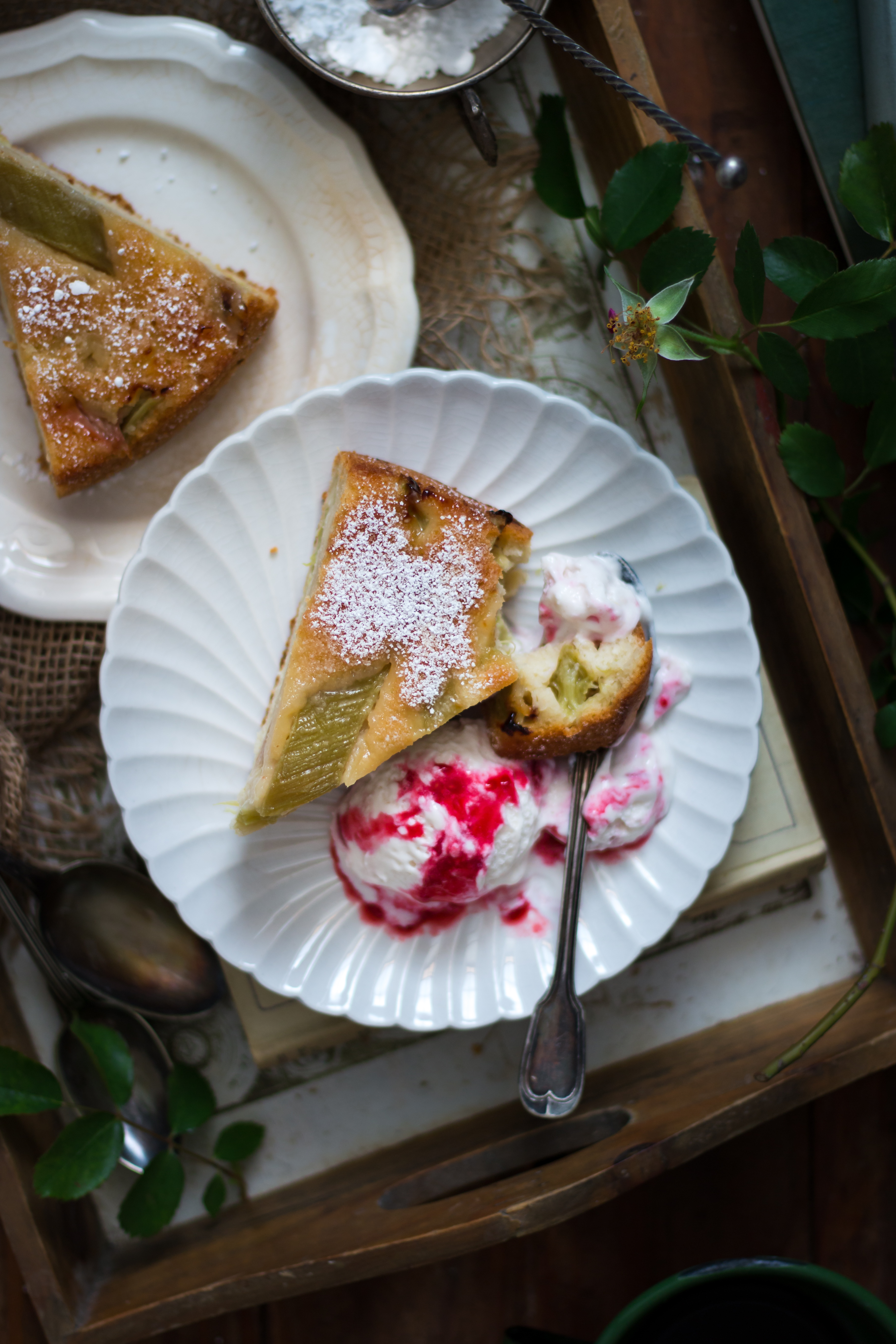 Gâteau renversé à la rhubarbe