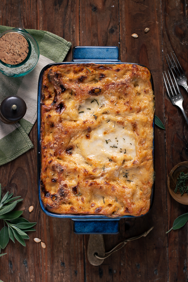Lasagnes butternut lardons vegan