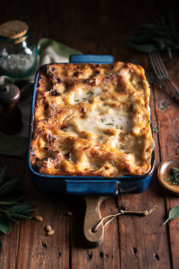 Lasagnes butternut lardons vegan