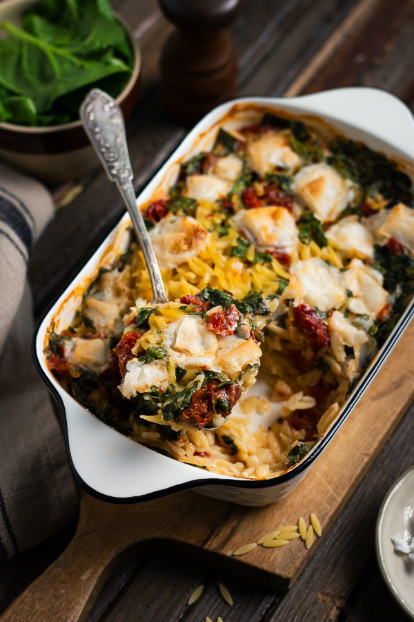 Orzo tomates feta