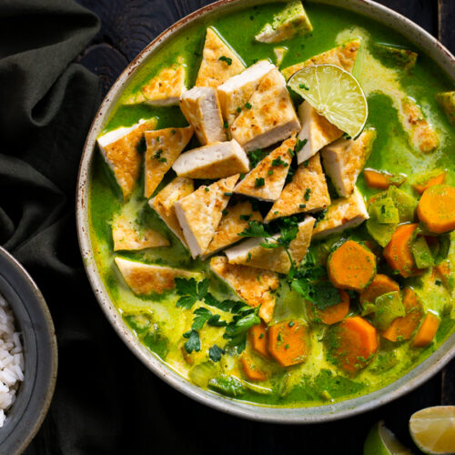 Tofu au curry vert