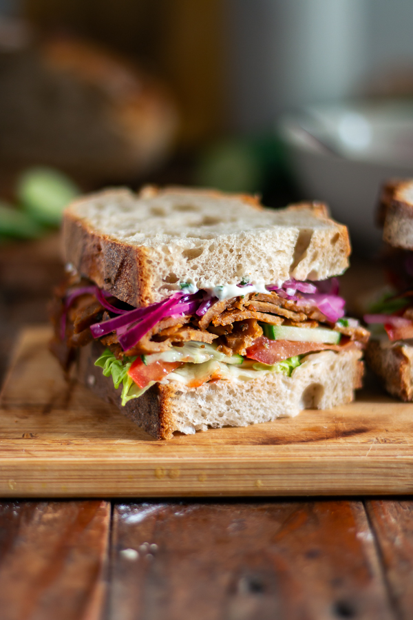 Sandwich facon kebab vegan