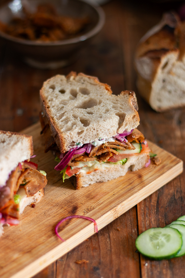 Sandwich facon kebab vegan