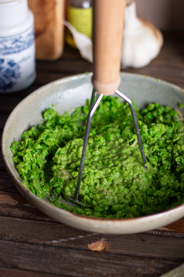 Smashed peas on toast