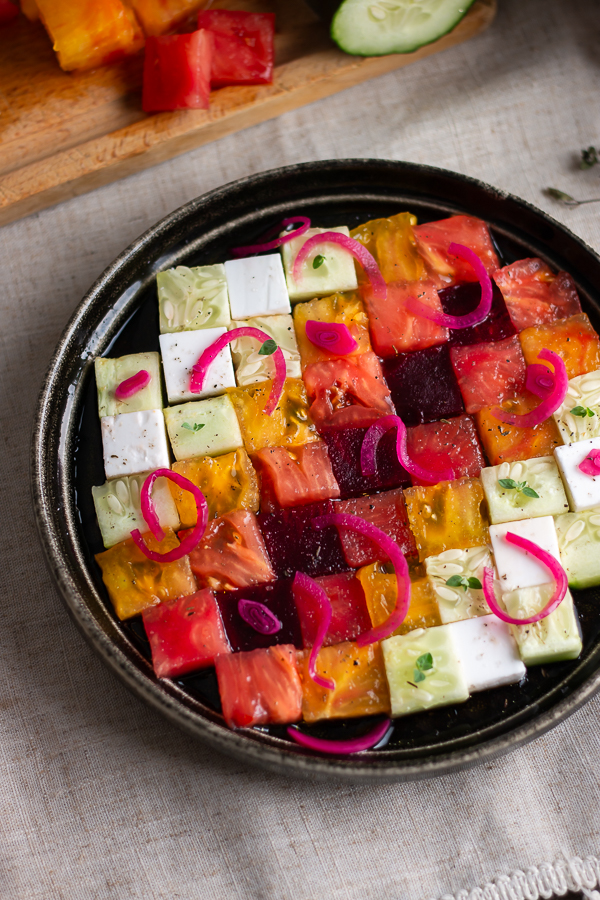 Salade damier multicolore