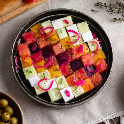 Salade damier multicolore