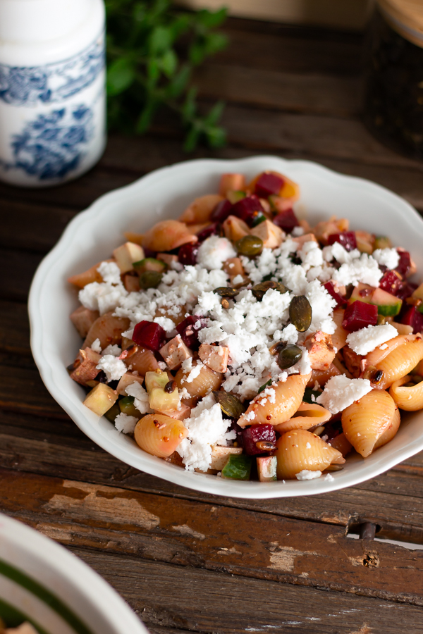 Salade de pates betterave feta